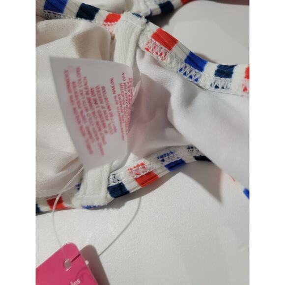 Xhilaration Juniors Patriotic Ribbed Striped Bikini Top XS Red White Blue - Picture 7 of 12